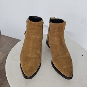 Kenzo Tan Suede Ankle Boots